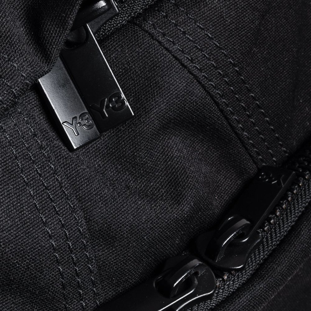 Y-3 Logo Embroidered Black Canvas Backpack - Picture 8 of 16